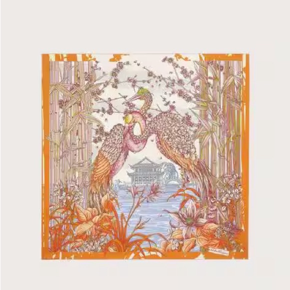 Salvatore Ferragamo Orange and Pink Scarf - Picture 5 of 6